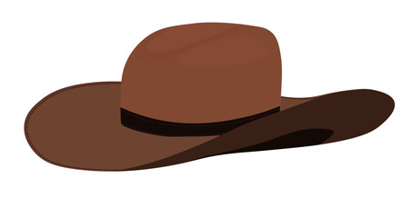 Brown cowboy hat. Wild west element design. Cowgirl or cowboy fashion decorative accessories. vector illustration isolated on white background. 