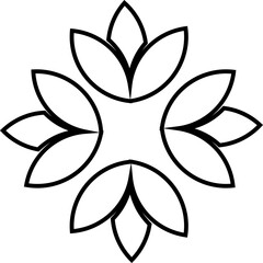 Flower Icon Vector, Decorative Floral Silhouettes, Petals, Blossom, Botanical Minimal line Style, Monochrome and Colorful Graphic symbol for Nature, Garden and Spring Design
