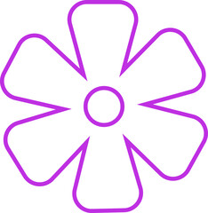 Flower Icon Vector, Decorative Floral Silhouettes, Petals, Blossom, Botanical Minimal line Style, Monochrome and Colorful Graphic symbol for Nature, Garden and Spring Design