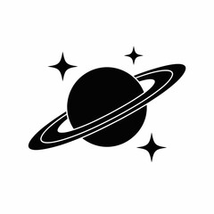 Celestial Design of Saturn with Stars Illustration