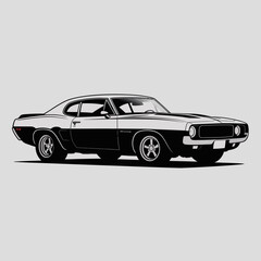 Fototapeta premium Classic Muscle Car Illustration