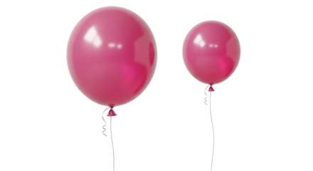 Isolated Two Pink Balloons