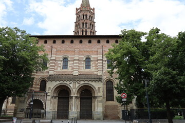 Basilique Saint Sernin, basilique de style roman, ville de Toulouse, département de la Haute Garonne, France