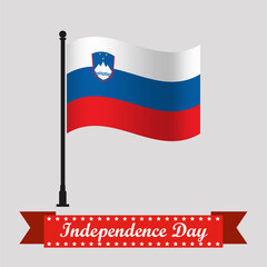 Flat Slovenia Independence Day With Waving Flag