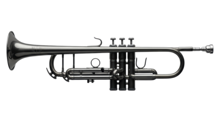 Isolated Silver Trumpet Musical Instrument