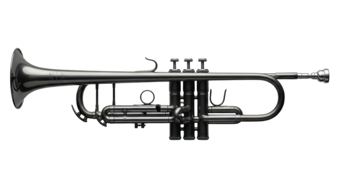 Isolated Silver Trumpet Musical Instrument