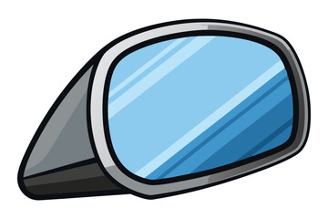 Clean Vector Side Mirror with Angled Perspective View