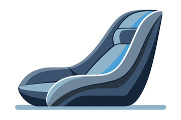 Sleek Vector of Car Seat in Profile View with Smooth Lines