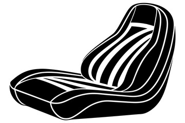 Modern Car Seat Side Profile with Curved Design Vector