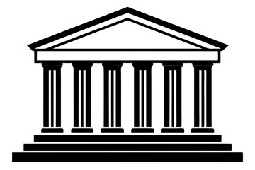 Vector of Iconic Bank with Pillars and Classic Design