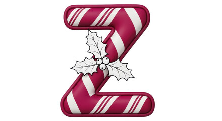 Obraz premium Isolated Letter Z Candy Cane