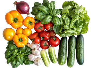 fresh vegetables isolated on white background