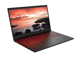 laptop on white background