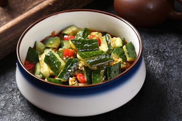 Chinese cuisine, Cantonese cuisine, cold cucumber salad