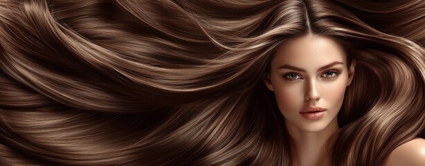 An Elegant Profile of a Beautiful Woman with Flowing Hair Captured in a Glamorous and Classy Setting