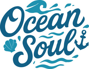 Ocean Soul T-Shirt Nautical Beach Wave Anchor Tee