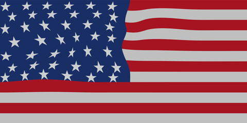 Naklejka premium US Flag. Official flag of the United States flies in the wind. USA symbol. Realistic flag of the United States of America. Icon isolated on white background.