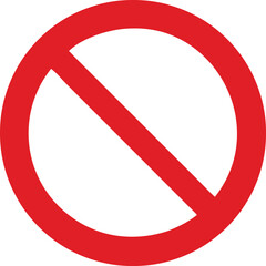 Red prohibition sign isolated on white background