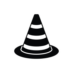 A traffic cone silhouette vector art illustration