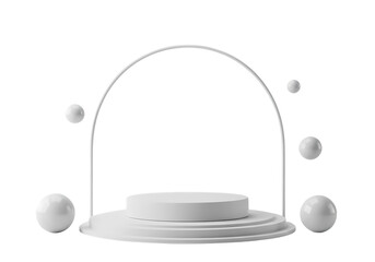 Elegant Minimalist Product Display Stand Isolated on Transparent Background
