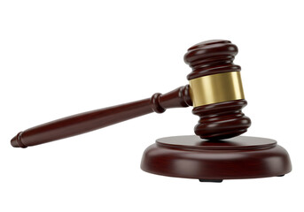 Gavel: Justice Symbol -  Legal Profession, Law, Courtroom Isolated on Transparent Background