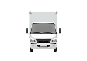 Clean White Delivery Van: Perfect for Your Designs Isolated on Transparent Background