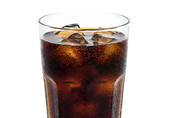 Refreshing Cola Drink: Iced Soda in Glass Isolated on Transparent Background