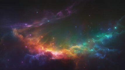 Naklejka premium Cosmic cloud formations glowing with vibrant colors nebula space