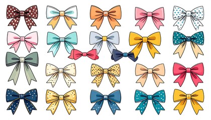 Obraz premium Collection of colorful bows