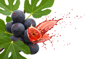 Fresh Figs: Juicy Splash Photography Isolated on Transparent Background