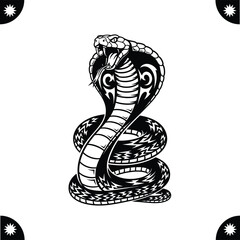 Detailed cobra snake illustration isolated on white background