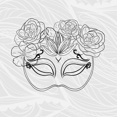 Floral mask outline design. Elegant and artistic vector