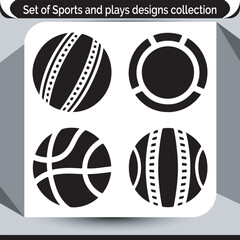 Obraz premium Sports and Recreation Icon Set Simple Black and White Graphic Designs