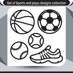 Obraz premium Sports and Play Designs Collection Sporting Equipment Icons Sports Themed Images for Website Use Graphics