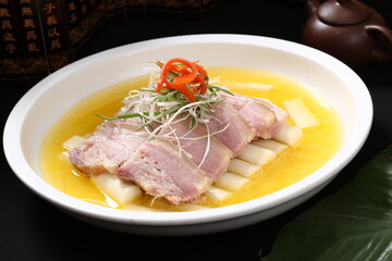 Chinese cuisine, Cantonese cuisine, sliced fragrant steamed yam