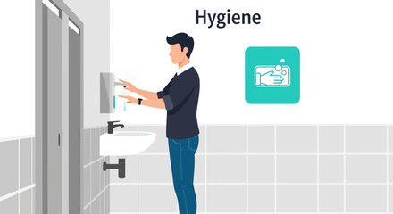 Maintaining Cleanliness Handwashing Illustration for Proper Public Health Practices