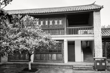 Traditional chinese house with ornate elements and chinese decoration at Yunnan Ethnics village in...