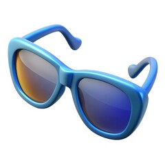 Stylish blue sunglasses reflecting summer skies, perfect for vacation vibes and outdoor lifestyle designs