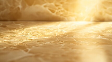 subtle ambient glow illuminating a close-up of an empty marble countertop