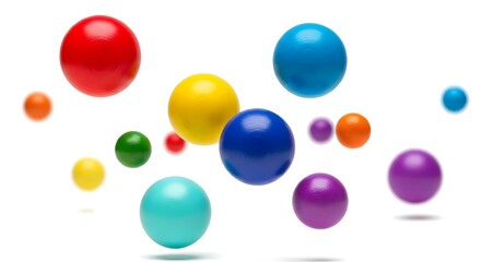 3d colorful balls spheres isolated on white background