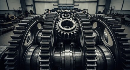 Close-up of intricate gears in a machine