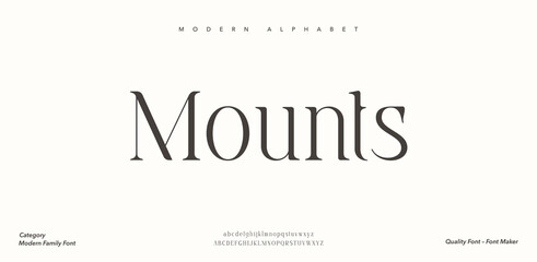 Mounts  Luxury letter font and Vintage typeface.