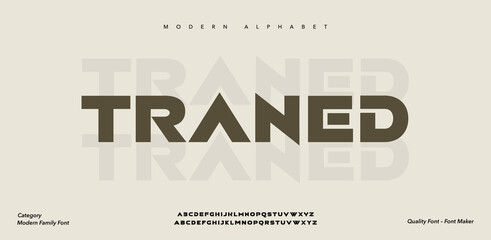 Modern Traned Display Typeface. Typography abstract italic bold fonts technology, sport, movie brand and logos. vector illustration