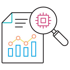 AI-Powered Security Analytics Icon, Smart Shield AI-Driven Security Insights, Cyber Sentinel Real-Time Threat Detection with AI, vector