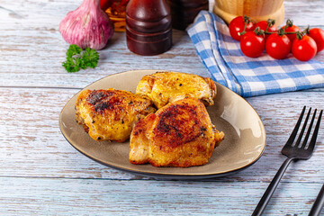 Roasted chicken thighs with spices