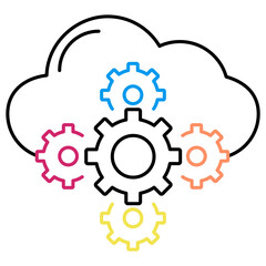 Cloud Operations Icon, Optimizing Performance with Scalable Cloud Operations, Streamlined Infrastructure Through Smart Cloud Management