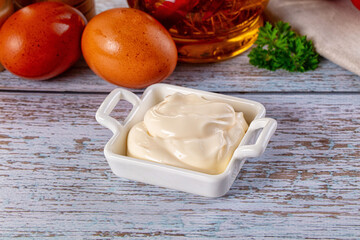 Homemade mayonnaise sauce dip cream