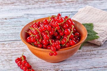 Raw ripe sweet juicy red currant