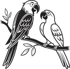 Parrot silhouette vector design, Parrot logo and icon design, Parrot illustration vector design