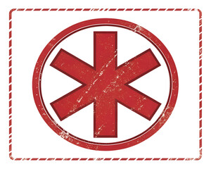 Obraz premium Red medical star of life symbol isolated on transparent background